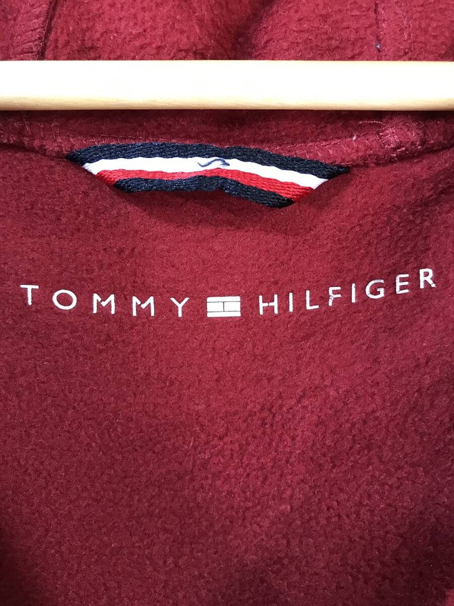 V599☆【ビッグサイズ フリースパーカー】TOMMY HILFIGER トミーヒルフィガー マルチカラー XXLの画像8