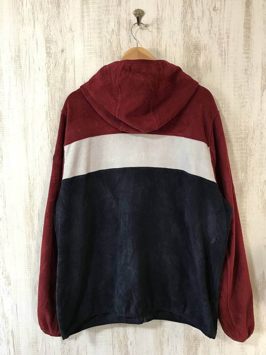 V599☆【ビッグサイズ フリースパーカー】TOMMY HILFIGER トミーヒルフィガー マルチカラー XXLの画像3