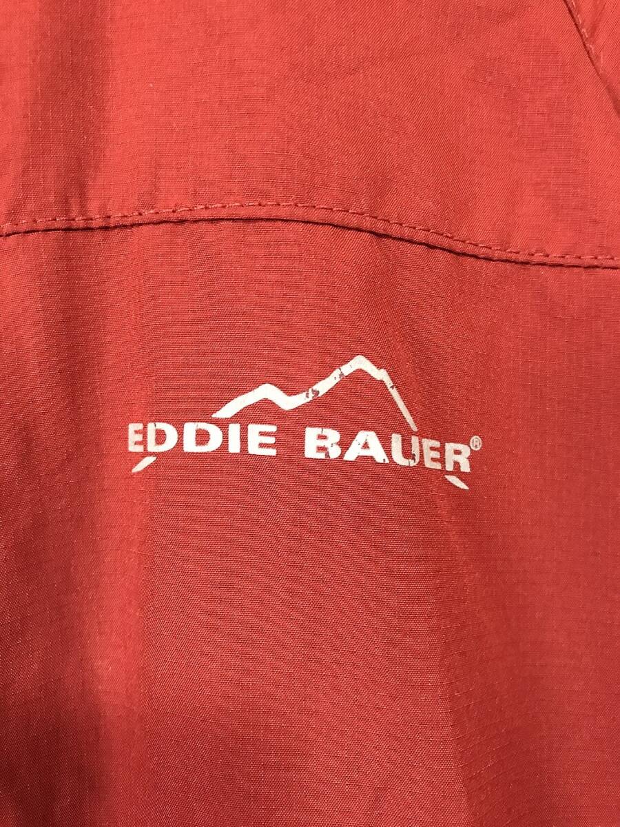 V634☆【マウンテンパーカー】EDDIE BAUER エディーバウアー フーディー ナイロンジャケット S 赤系の画像4