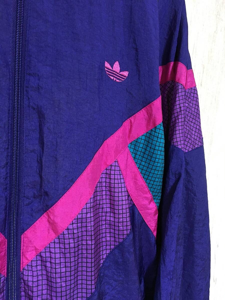 V675*[80s 90s Vintage нейлон жакет ]adidas Adidas многоцветный USA L