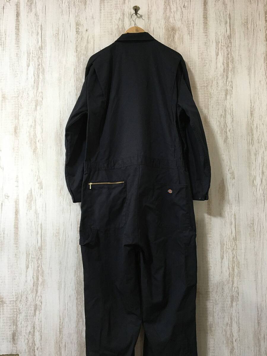 625☆【ワークつなぎ オールインワン】Dickies ディッキーズ 黒 XL_画像3