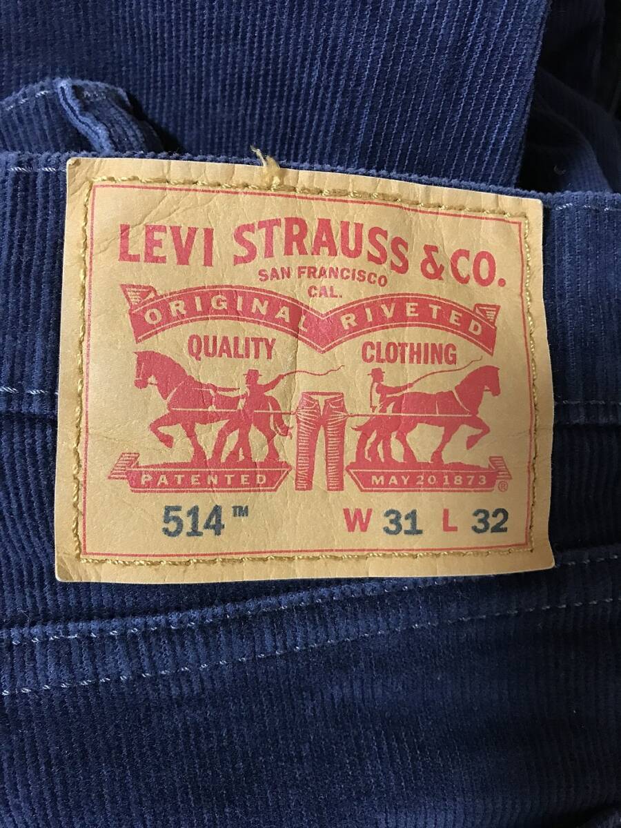 P396☆【514 コーデュロイパンツ】LEVIS リーバイス 31/32 アメカジ 紺_画像5