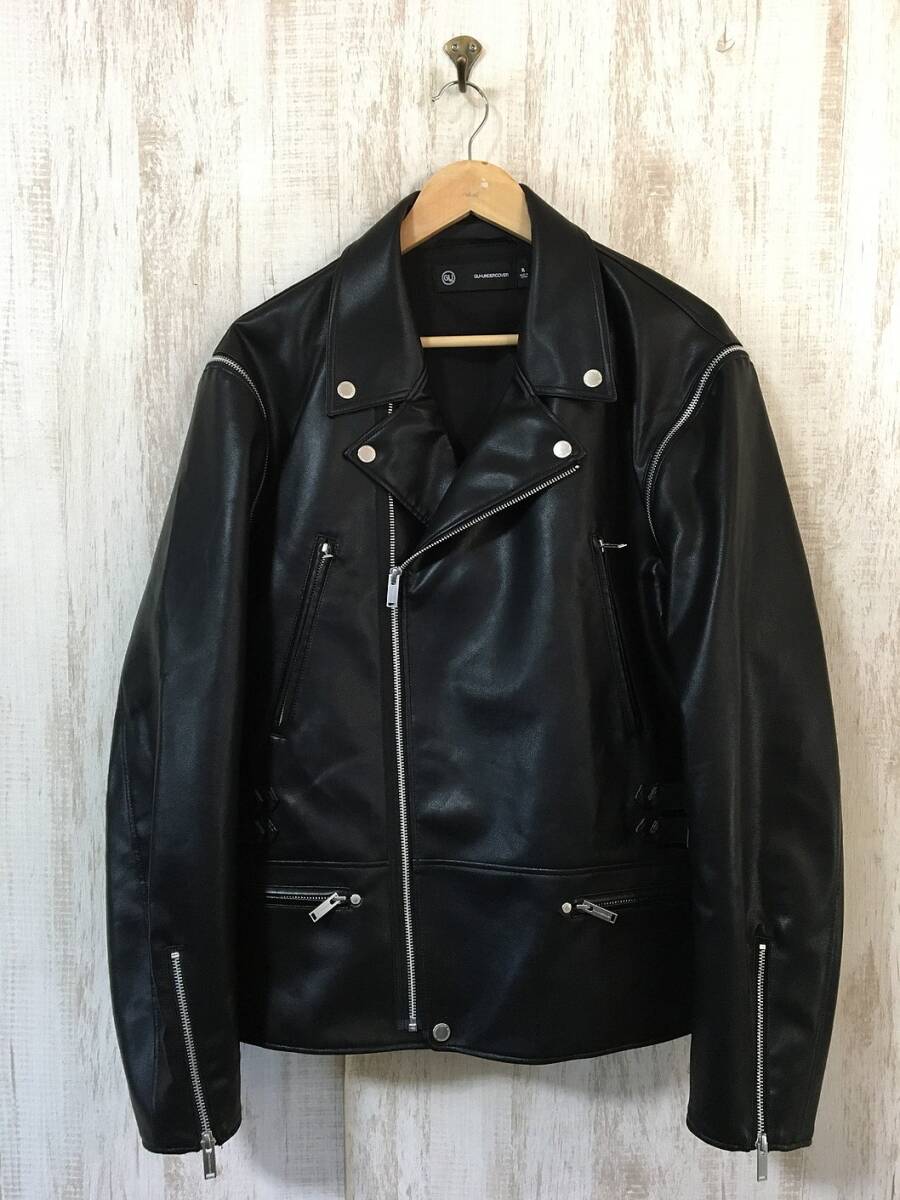 740*[ undercover collaboration fake leather double rider's jacket ]GU × UNDER COVER black XL