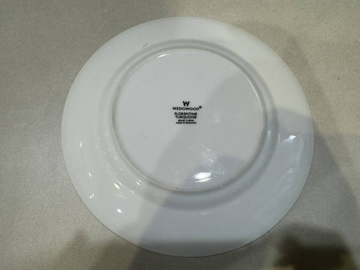 H5639 【未使用】ウェッジウッド ディープ プレート 2枚セット フロレンティーンターコイズ 食器 ブランド食器 皿 の画像3