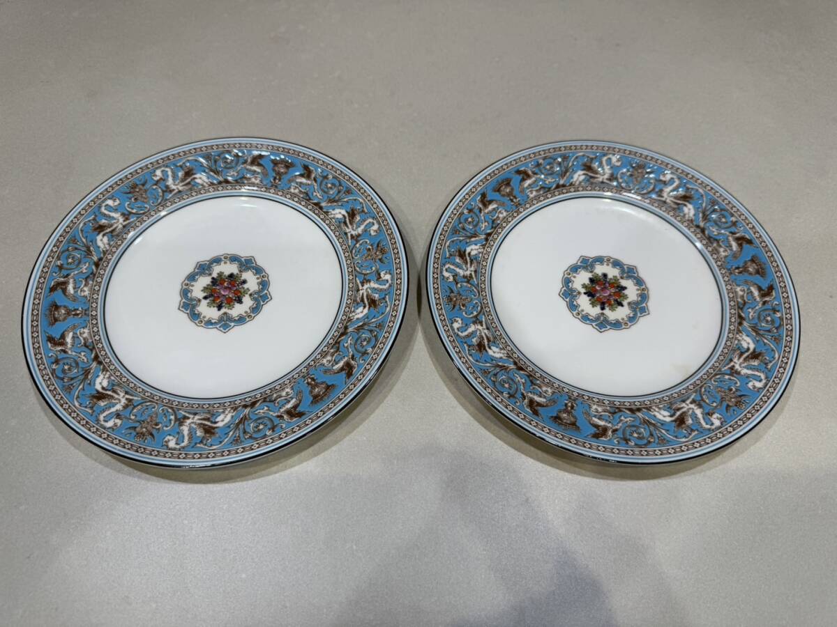 H5639 【未使用】ウェッジウッド ディープ プレート 2枚セット フロレンティーンターコイズ 食器 ブランド食器 皿 の画像1