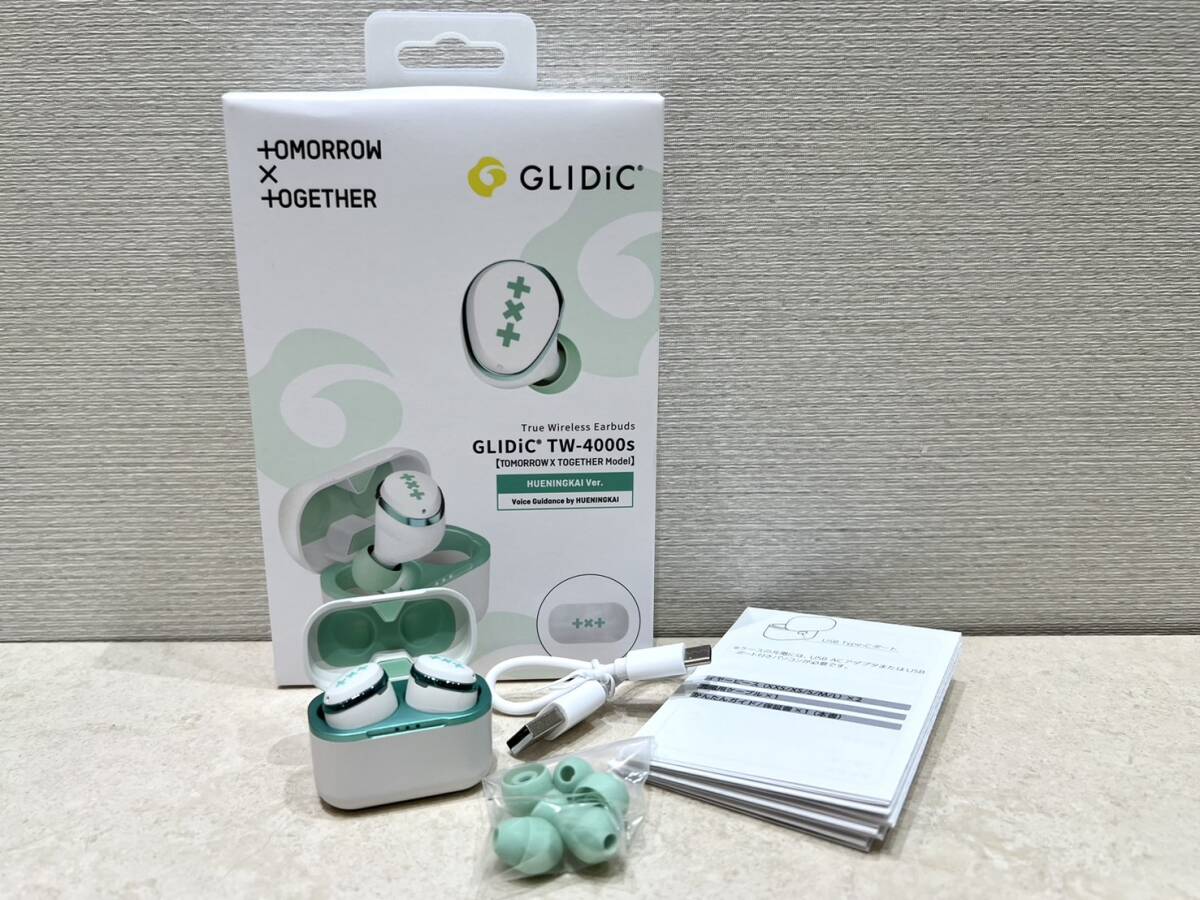 M3118 1円～ 【未使用】 TXT×GLIDiCコラボ TW-4000s -HUENINGKAI ver.- ワイヤレスイヤホン TOMORROW X TOGETHERモデルの画像1