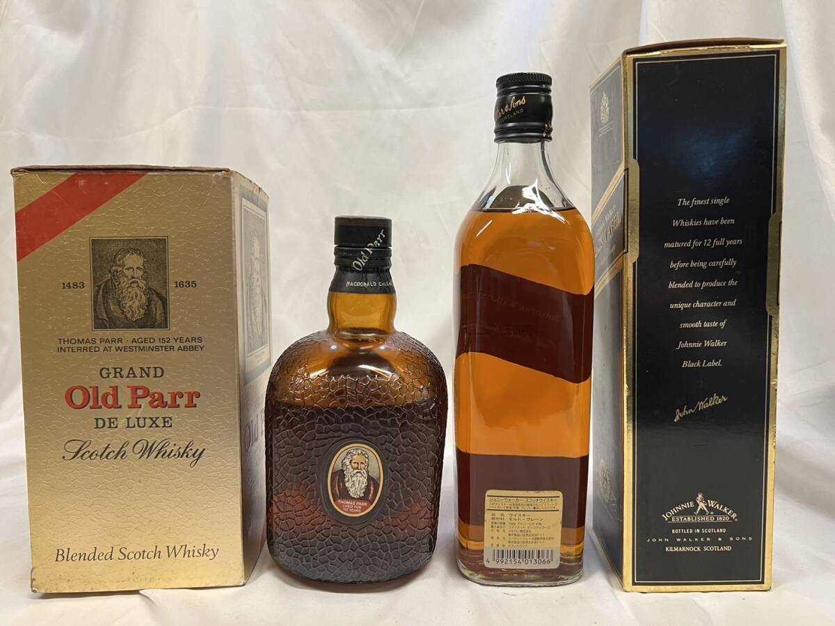 TR 1円～ 【未開栓】 お酒おまとめ Old Parr Johnnie Walker 12年 TEACHERS 電気ブラン CORDON BLEU VILLENEUVE ウイスキー ブランデーの画像3