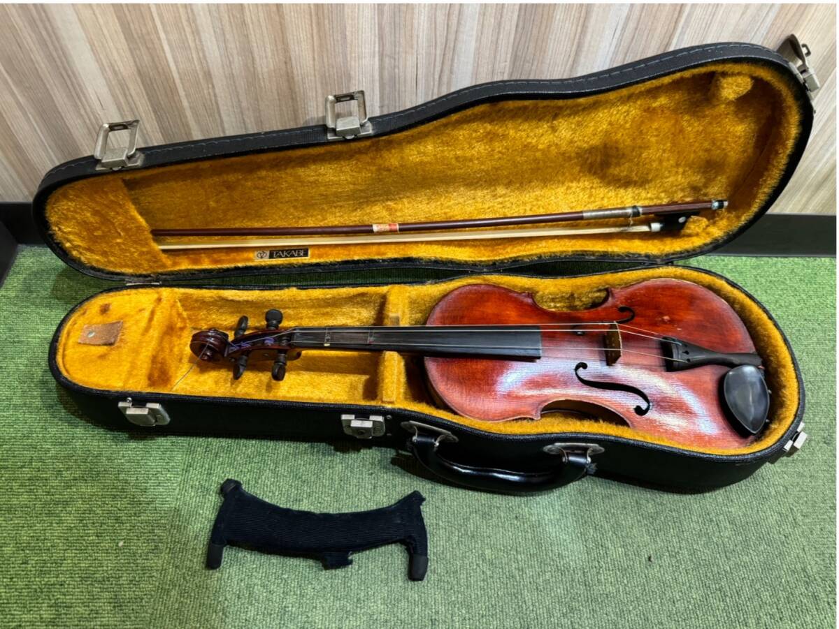 H5655 ヴァイオリン 楽器 メーカー不明 現状 ハードケース 弓付き バイオリン 音楽 クラッシック オーケストラ 弦楽器の画像1