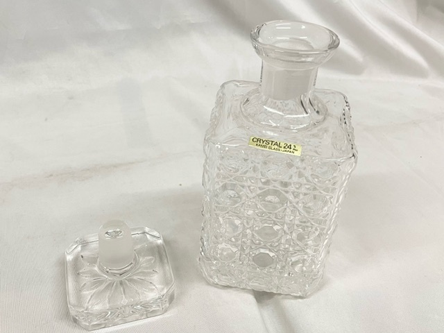 TN １円〜 KAMEI GLASS CRYSTAL クリスタル ガラス瓶 ウイスキーボトル 置物 インテリア 酒瓶の画像1