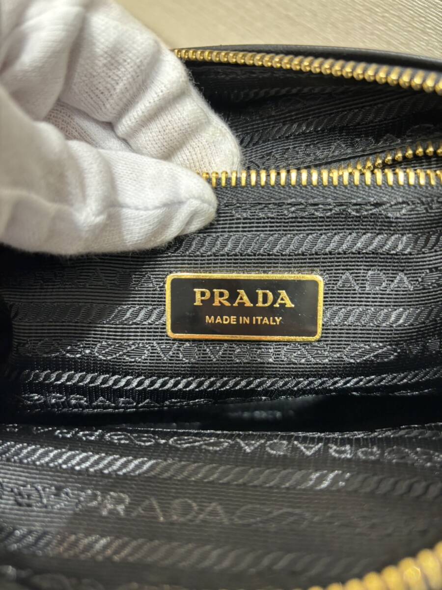 M3780　プラダ PRADA テスート レザー ナイロン黒　BR4355 三角プレート　ギャラ有り　ショルダー　ハンドバッグ　比較的綺麗品！_画像6