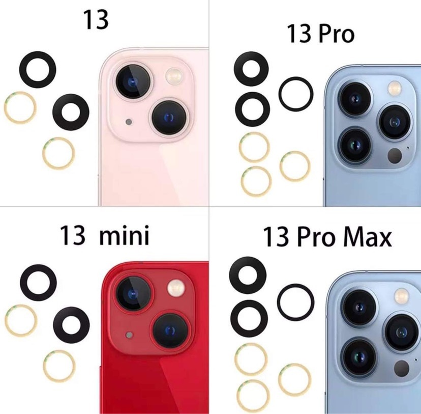 iPhoneX、iPhone11、iPhone12、iPhone13 シリーズ 専用カメラレンズ 背面カメラ 新品未使用品。貼付用両面テープ付き。修理・交換用部品の画像3