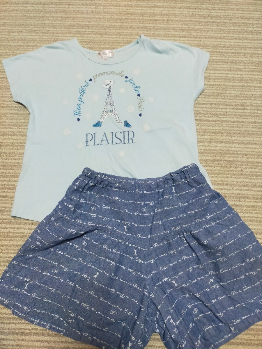 Ｔシャツ＆キュロットセット(塔)②☆サイズ150cm☆セットアップ☆_画像1