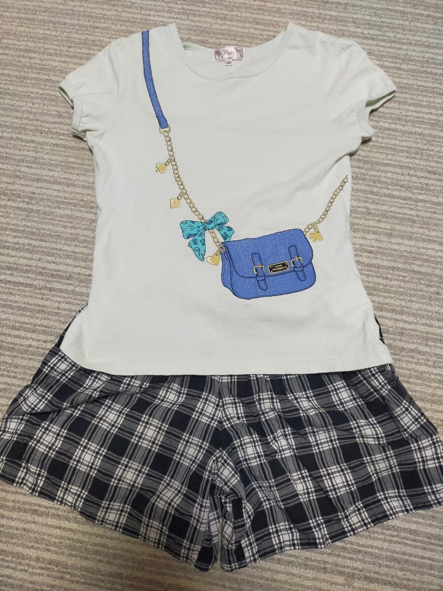 Ｔシャツ＆キュロットセット(Bag)③☆サイズ150cm☆セットアップ☆_画像1