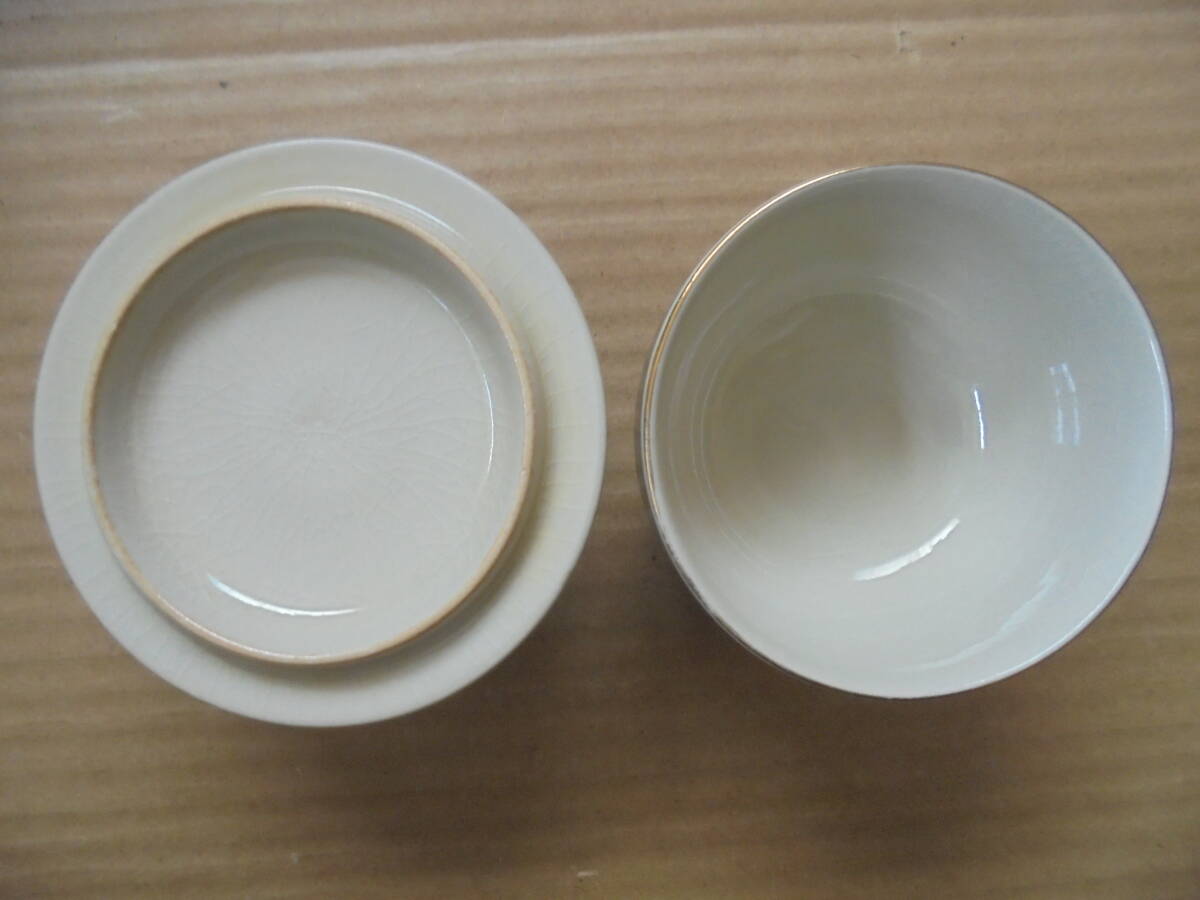 珍品　久谷焼茶器セット　６点　丸茶櫃付き　久谷雄岳作　レトロ　美品　5529　茶道具_画像7