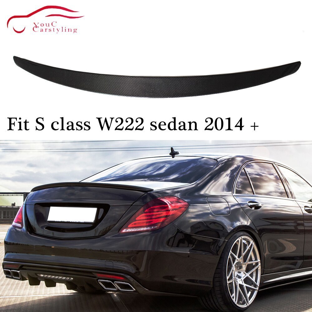 B034メルセデス ベンツ Sクラス W222 4ドアセダン 2014 - リア スポイラー AMGスタイル S350 S400 S450 S500 S600 カーボンファイバー_画像1