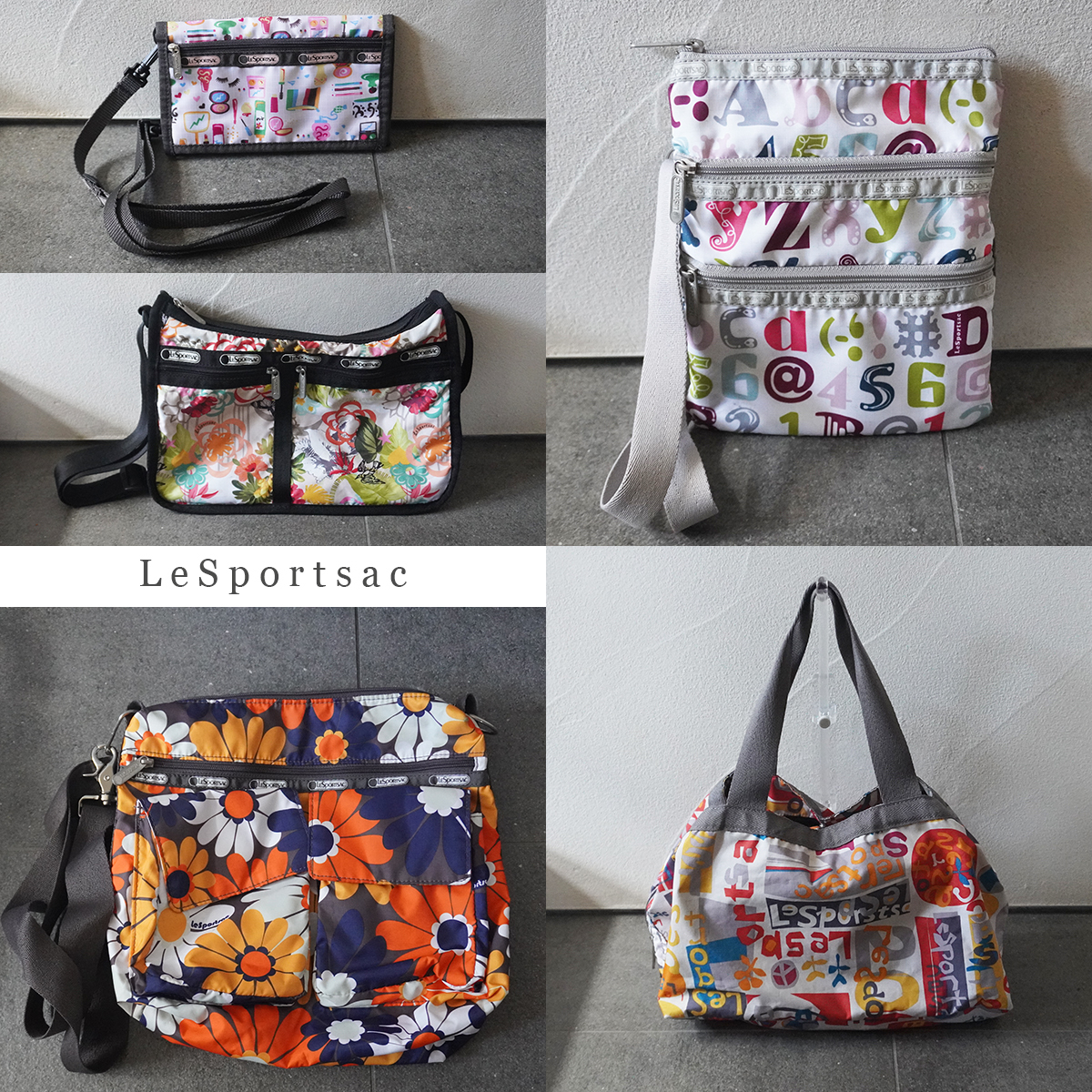 レスポートサック LeSportsac バッグ 5点 まとめ セット 斜め掛け ショルダー トート ケース 鞄 ナイロン レスポ 花 フラワー コスメ 柄_画像1