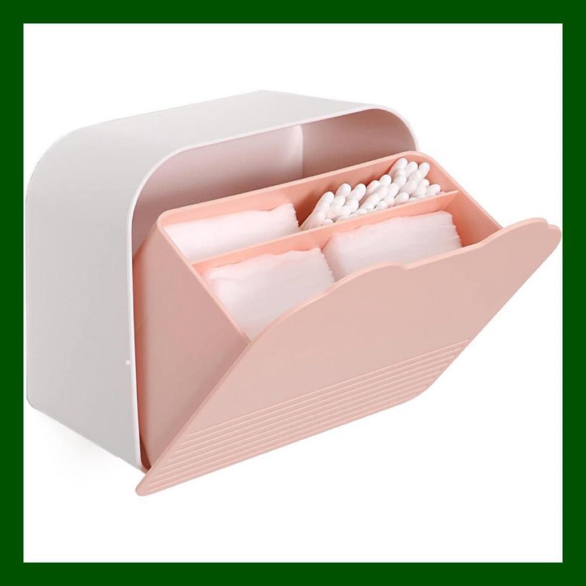 収納ボックス 壁掛け 収納ケース 小物収納 ピンク コスメ 整理 くま耳 壁面 仕切り付き サニタリー 化粧品 