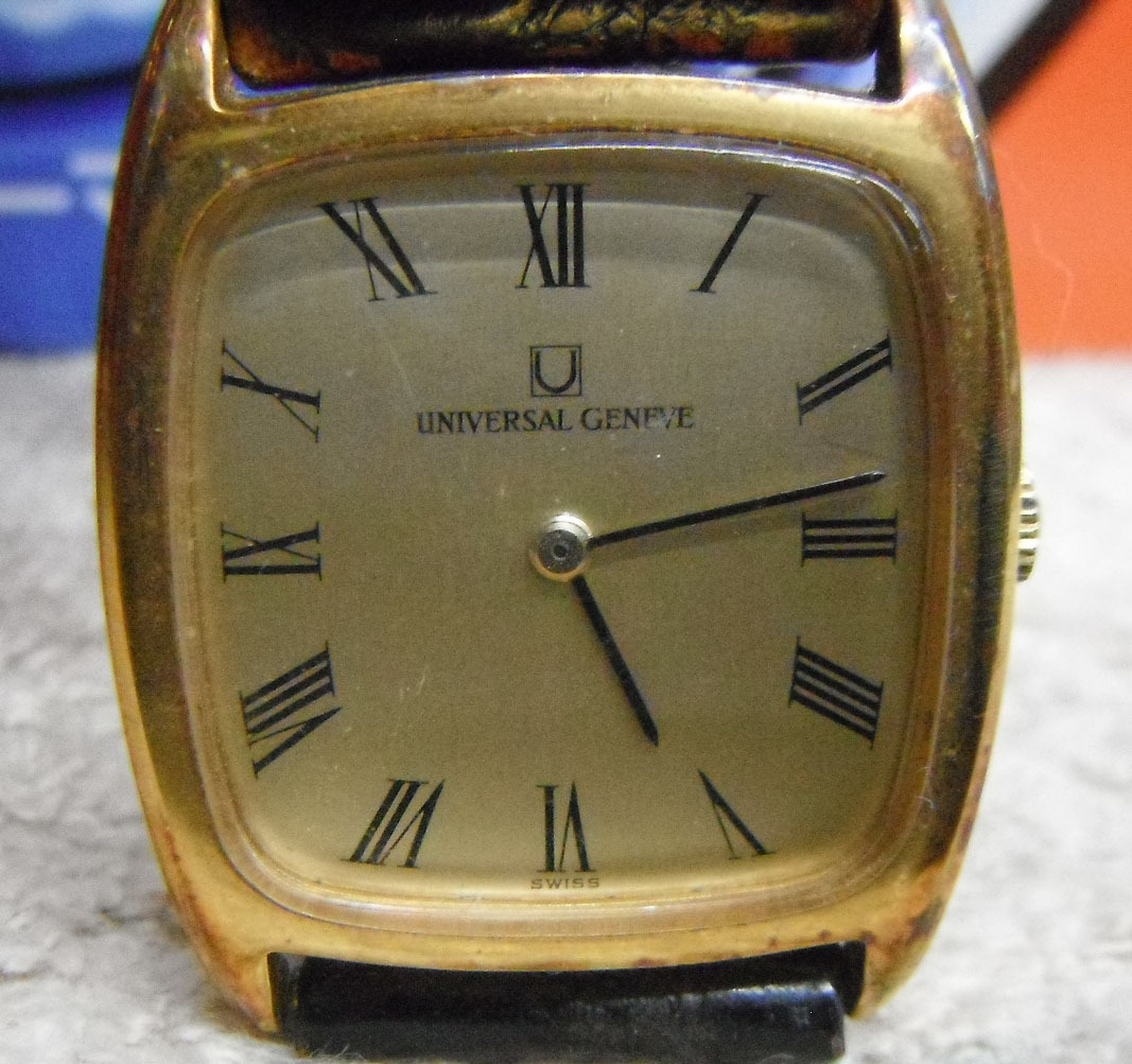 1円～アンティーク/UNIVERSAL GENEVE/PLAQUE G20/金張り/スイス製/腕時計/稼働品の画像1