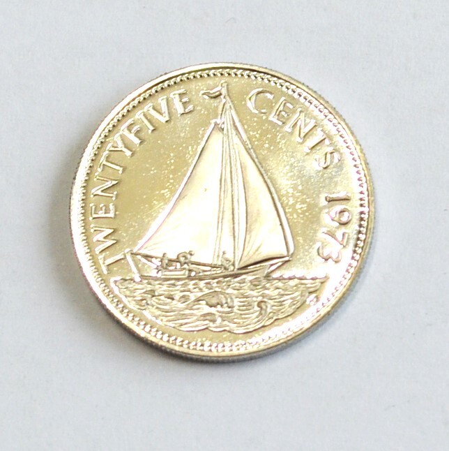 25セント硬貨 バハマ諸島 1973 ヨットの画像1