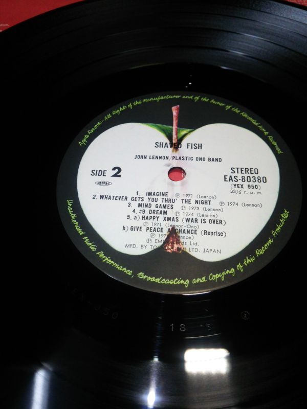 【LPレコード】◆ジョン・レノンの軌跡 John Lennon「シェイヴド・フィッシュ SHAVED FISH」◆EAS-80380/Apple/帯付/解説付/東芝◆