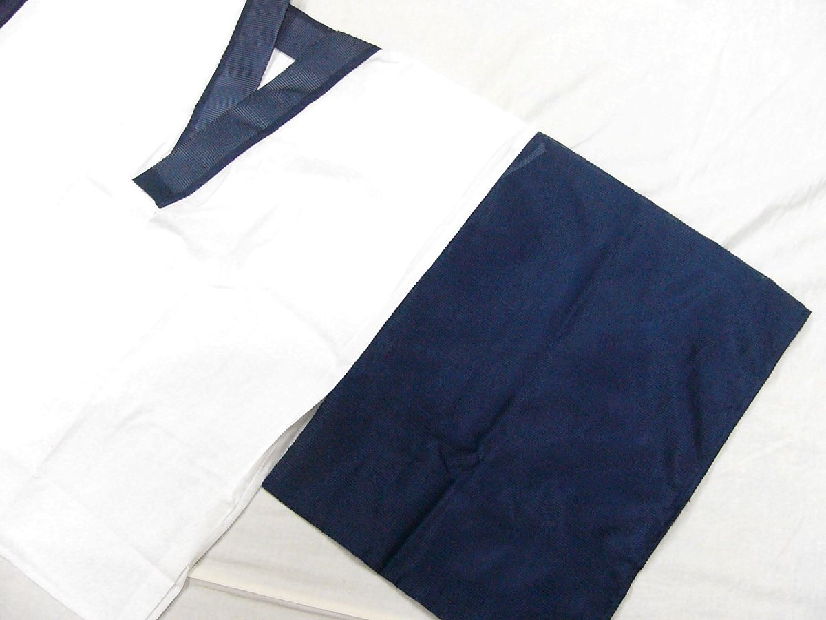  outlet outlet summer. for man half underskirt just a little with defect goods L size sleeve * collar dark blue color unused goods 