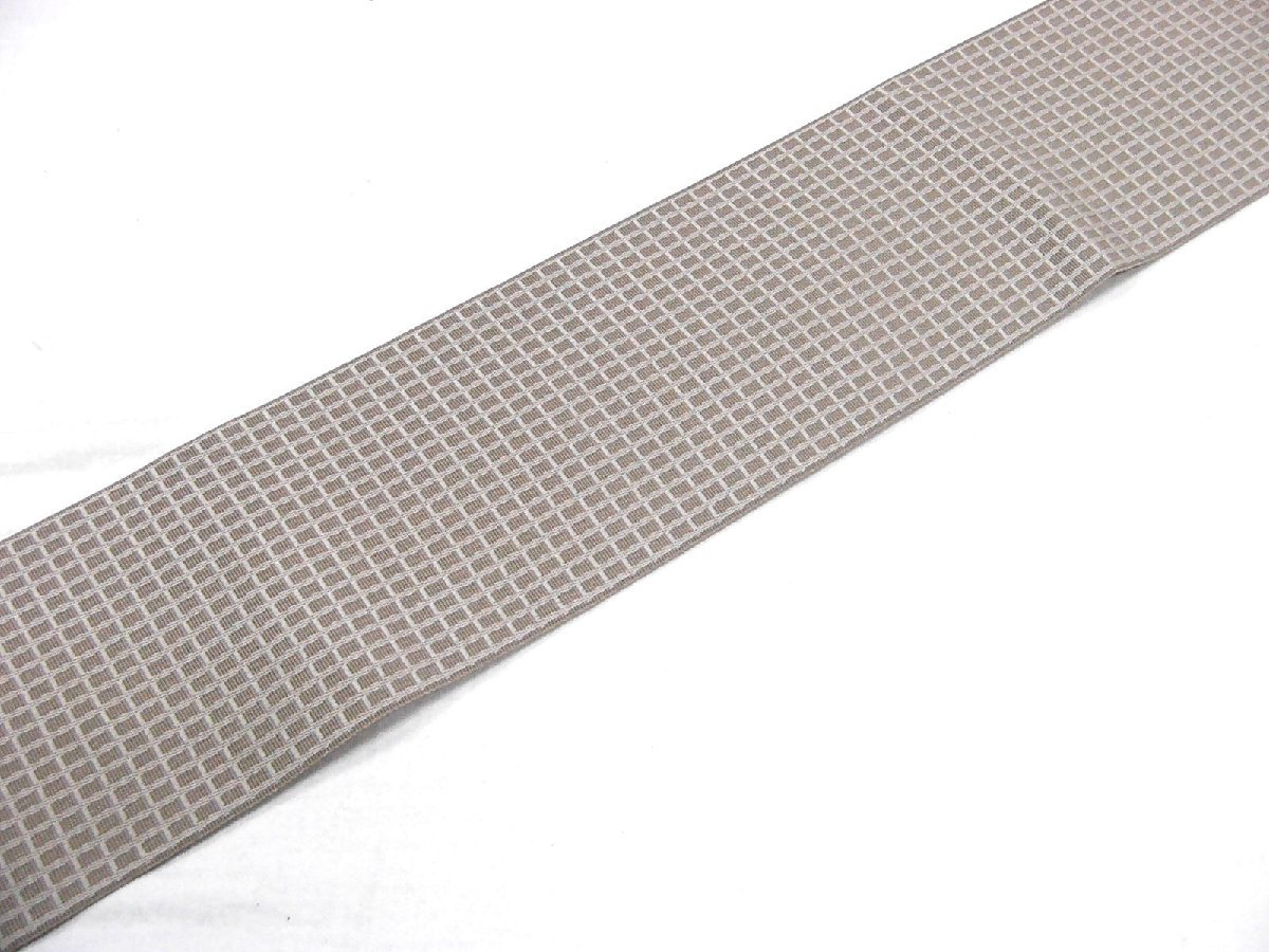 日本製　ポリエステルの紋織角帯　煤色系　４０３　未使用品