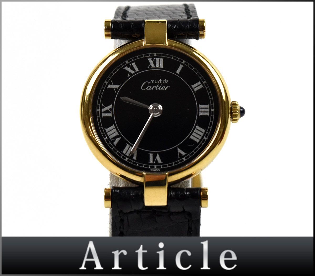 172042□動作未確認 Cartier カルティエ マストヴァンドーム ヴェルメイユ 腕時計 クォーツ 2針 ローマン Sv925 レディース/ D
