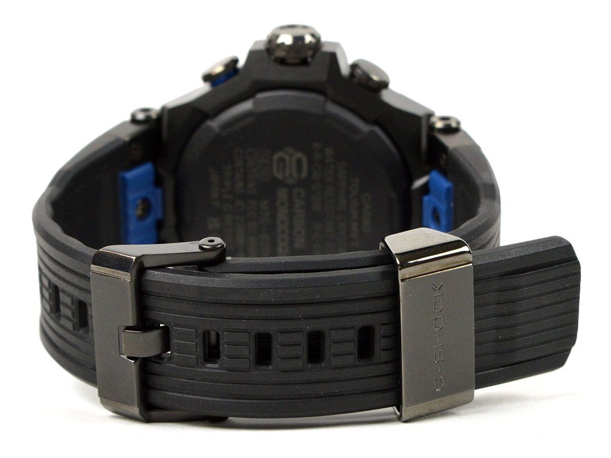 174233◆美品 動作確認済 CASIO カシオ G-SHOCK MT-G 腕時計 電波 ソーラー MTG-B2000 SS ラバー ブラック ブルー メンズ/ Dの画像7