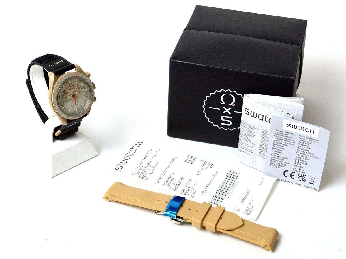 174247◆美品 動作確認済 OMEGA オメガ swatch スウォッチ ミッション トゥ ジュピター 腕時計 クォーツ SO33C100 ボーイズ/ Dの画像8