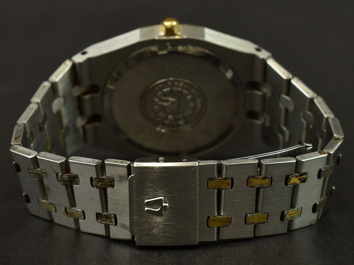 172545◆動作確認済 BULOVA ブローバ メンズウォッチ 腕時計 自動巻き デイト 日付 3針 アナログ GP SS ゴールド シルバー/ Dの画像6