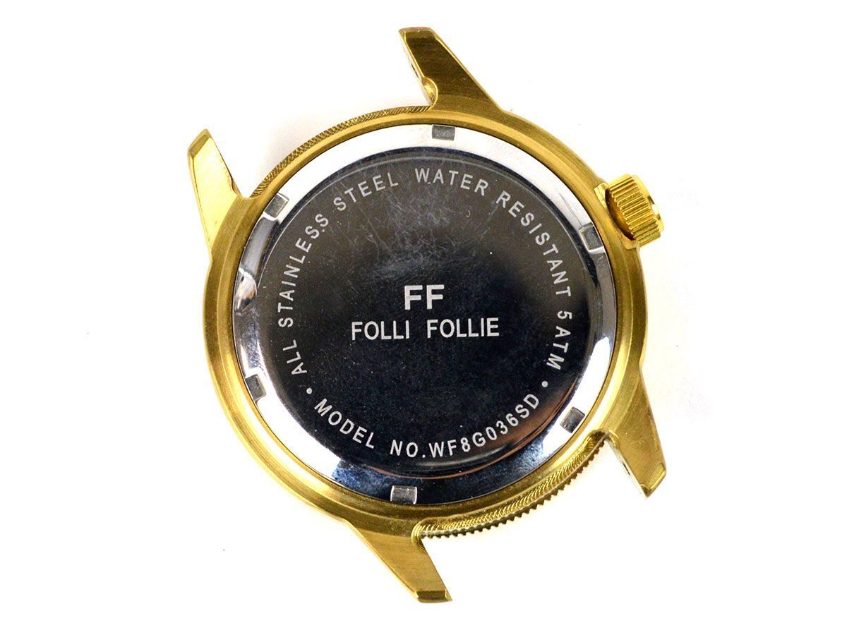 174988◇動作確認済 Folli Follie フォリフォリ オリテウス 腕時計 本体のみ クォーツ デイト WF8G036SD SS ブラック ホワイト/ D_画像2