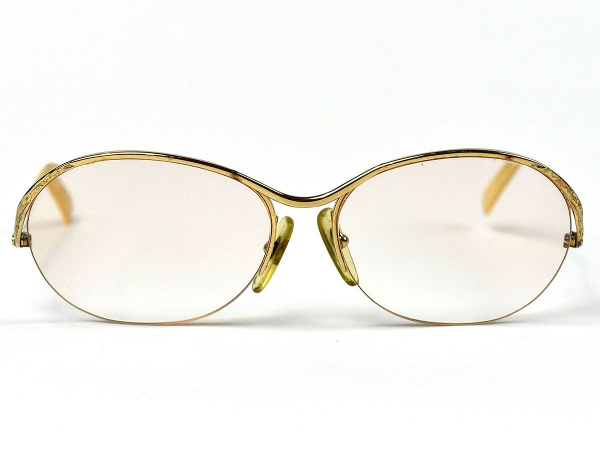 169315□度入り Christian Dior クリスチャンディオール メガネ 眼鏡 アイウェア メタル ゴールド レディース ファッション/ G_画像2