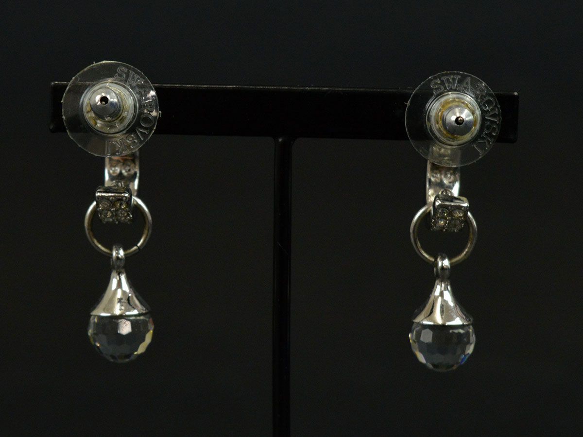 174032* прекрасный товар SWAROVSKI Swarovski серьги аксессуары crystal серебряный металлизированный прозрачный серебряный женский с ящиком / E