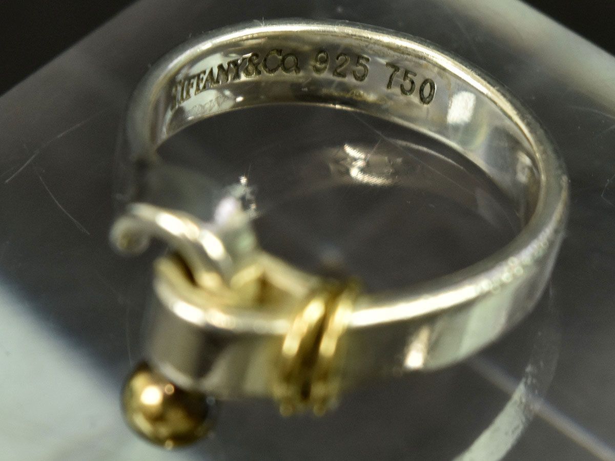 174549◆ Tiffany&co ティファニー フック＆アイ リング 指輪 アクセサリー 10号 Sv925 K18YG シルバー ゴールド レディース/ Eの画像6