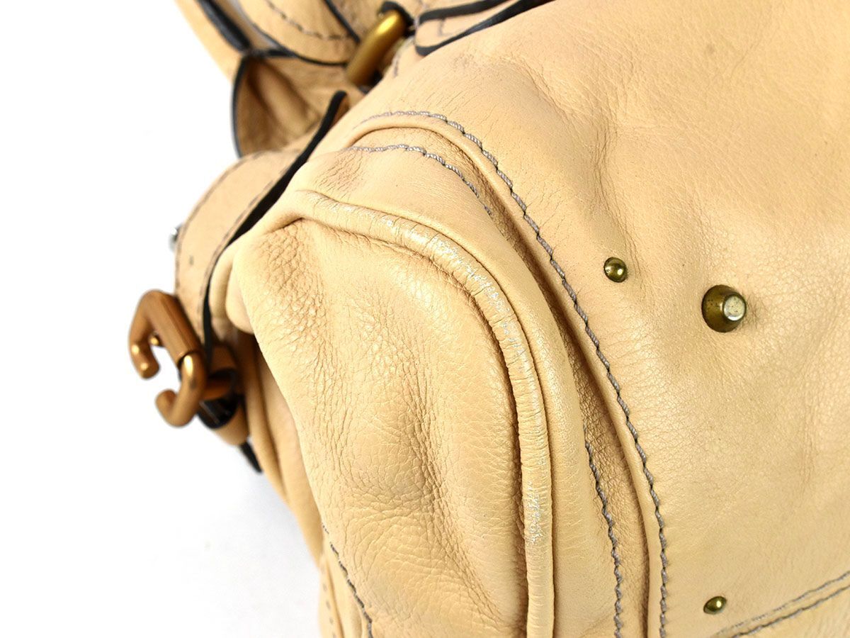 176642◆ Chloe’ クロエ パディントン ハンドバッグ トートバッグ 鞄 バッグ レザー 革 ベージュ ゴールド金具 レディース/ Bの画像6