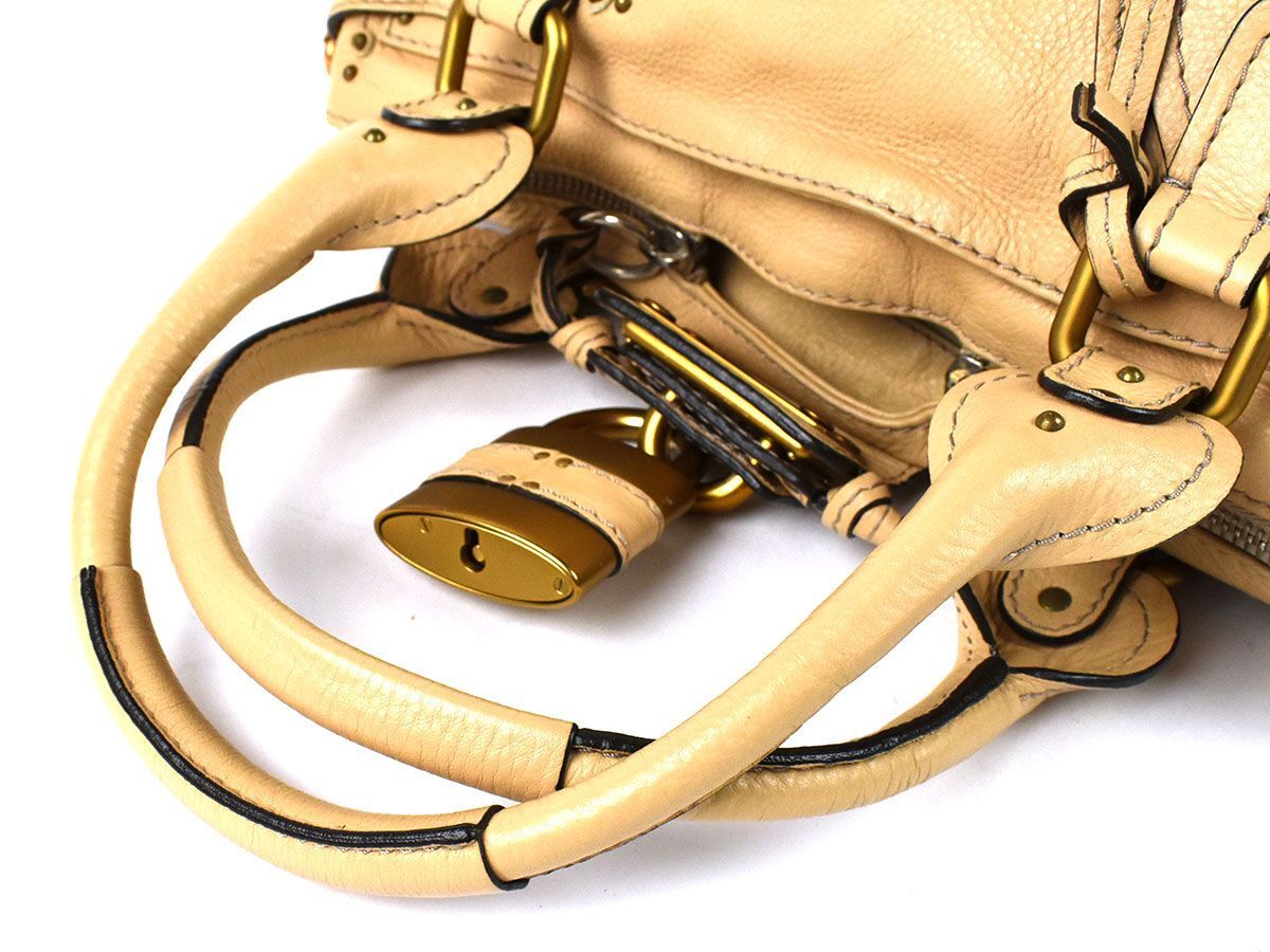 176642◆ Chloe’ クロエ パディントン ハンドバッグ トートバッグ 鞄 バッグ レザー 革 ベージュ ゴールド金具 レディース/ Bの画像9
