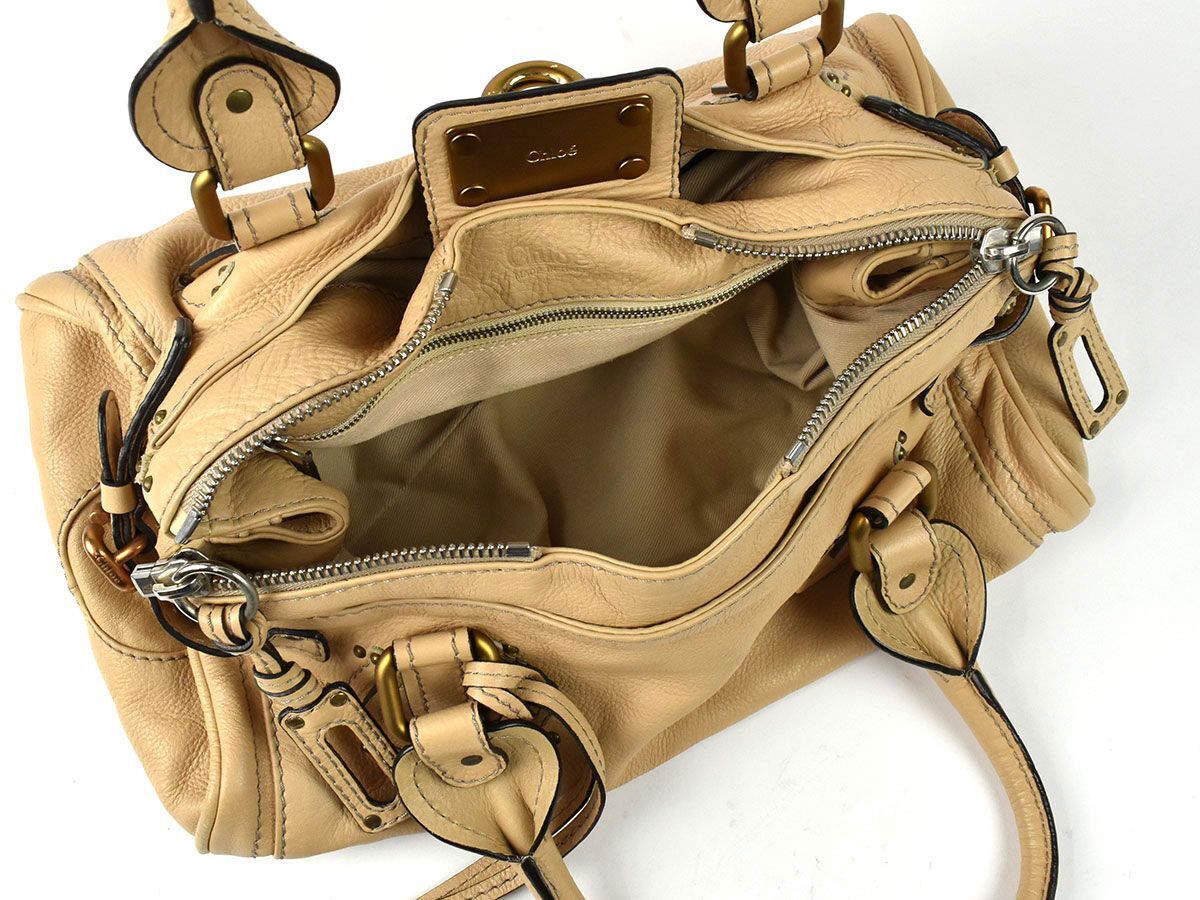 176642◆ Chloe’ クロエ パディントン ハンドバッグ トートバッグ 鞄 バッグ レザー 革 ベージュ ゴールド金具 レディース/ Bの画像2