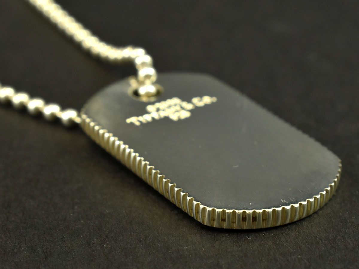 174775* Tiffany&co Tiffany dog tag coin edge necklace accessory Sv925 silver men's lady's / E