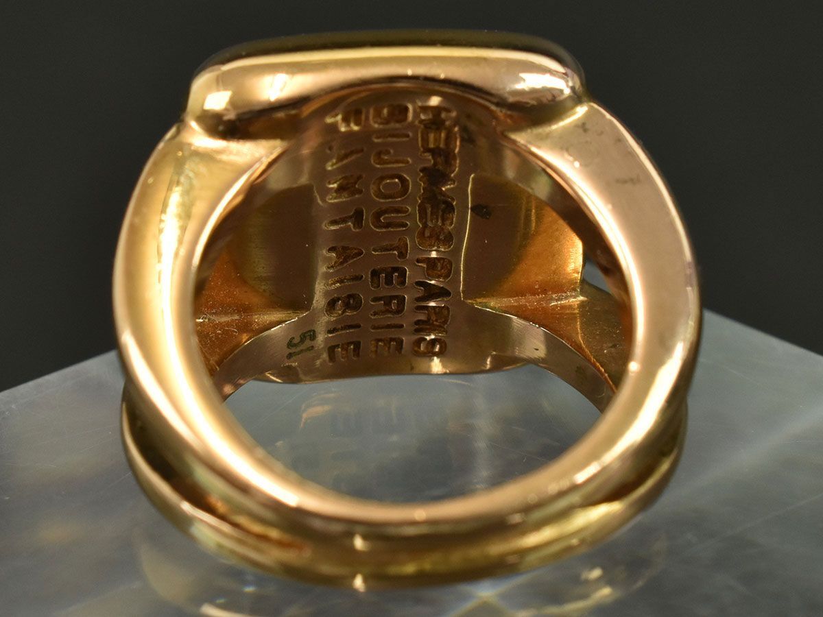 174865* HERMES Hermes korozo кольцо кольцо аксессуары 9.5 номер GP слоновая кость розовое золото женский мода / E