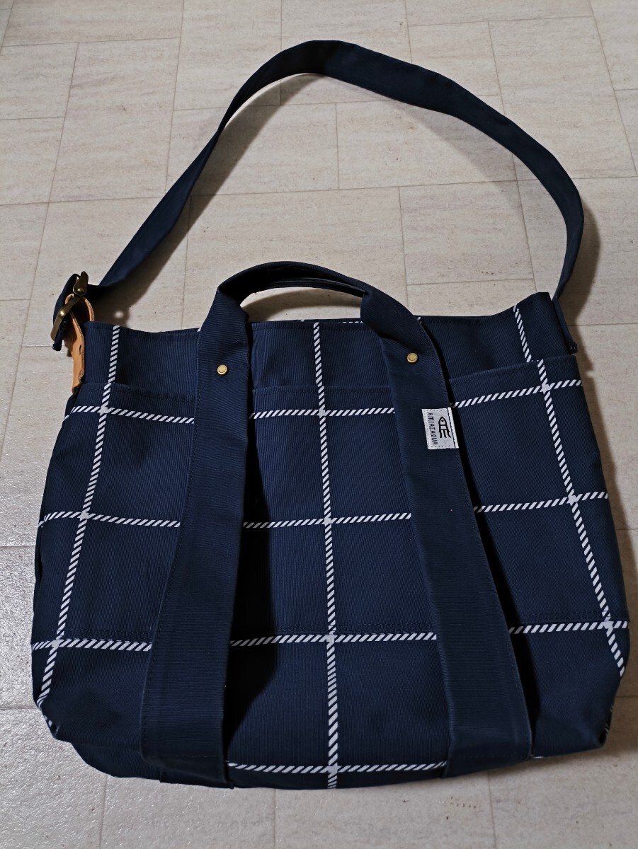 日本製　アミアカルヴァ AMIACALVA for SHIPS シップス　キャンバス　ショルダー&トートバッグ　帆布 2way 鞄 ハンドバッグ_画像1