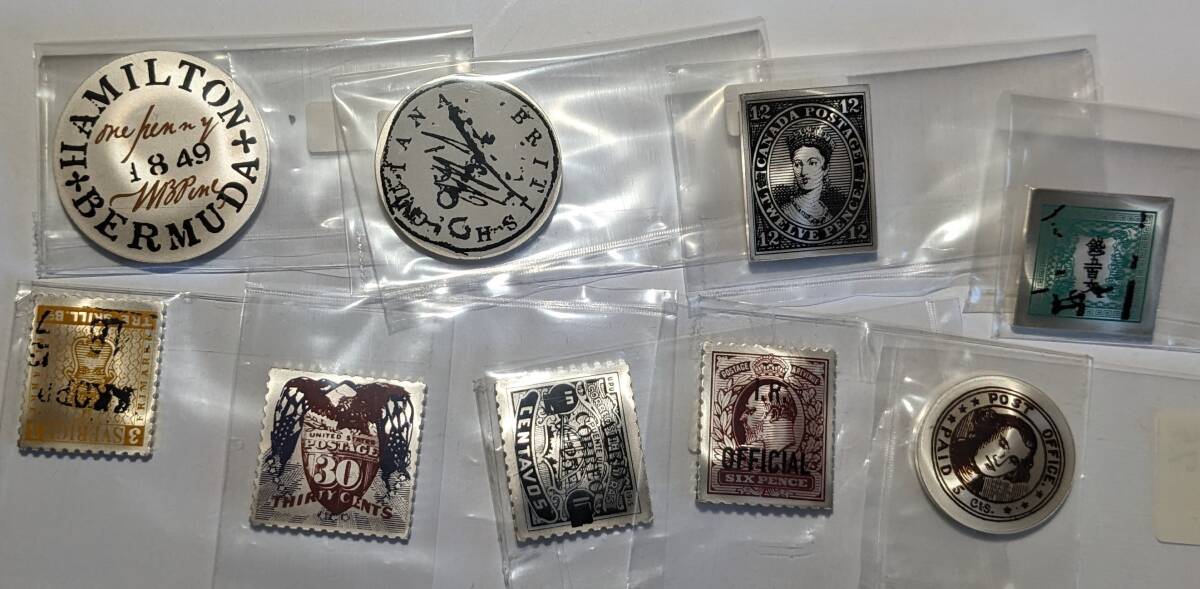 The world's most valuable stamps SILVERS 切手型 銀製 ２５枚（925 257ｇ）フランクミントの画像7