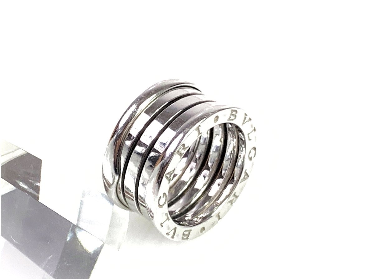 新しいスタイル ブルガリ BVLGARI ビーゼロワン 4バンド リング 指輪 サイズ 刻印#50/実寸9号 750/ホワイトゴールド 9.7g YAS-9272 ホワイトゴールド