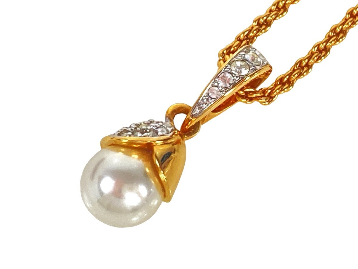 新しいスタイル スワロフスキー SWAROVSKI クリスタル 1Pクリスタルパール 直径:1.1cm ネックレス ゴールドカラー YAS-10588 ネックレス、ペンダント、チョーカー