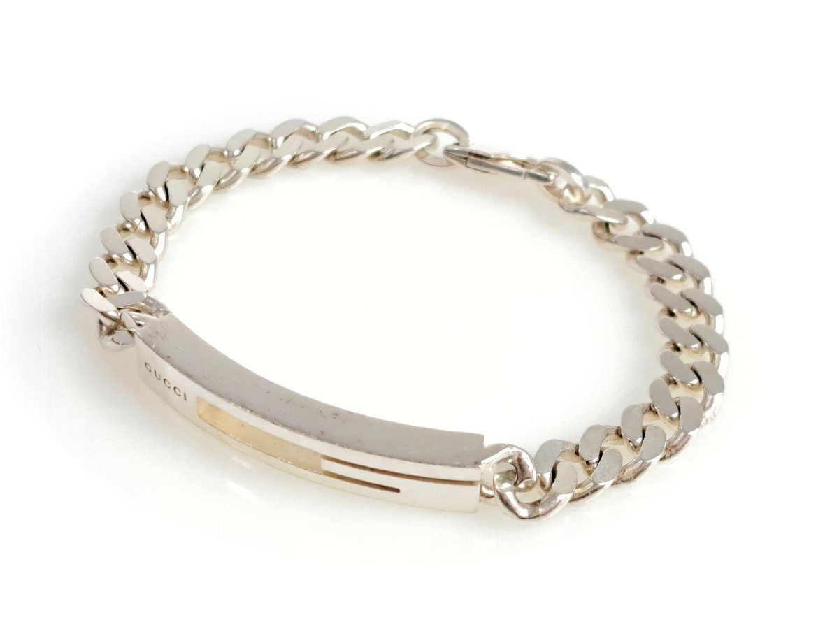 【楽天スーパーセール】 グッチ GUCCI カットアウトG 喜平チェーン ブレスレット 刻印:19 シルバー925 30.5g メンズ レディース YAS-11062 ブレスレット
