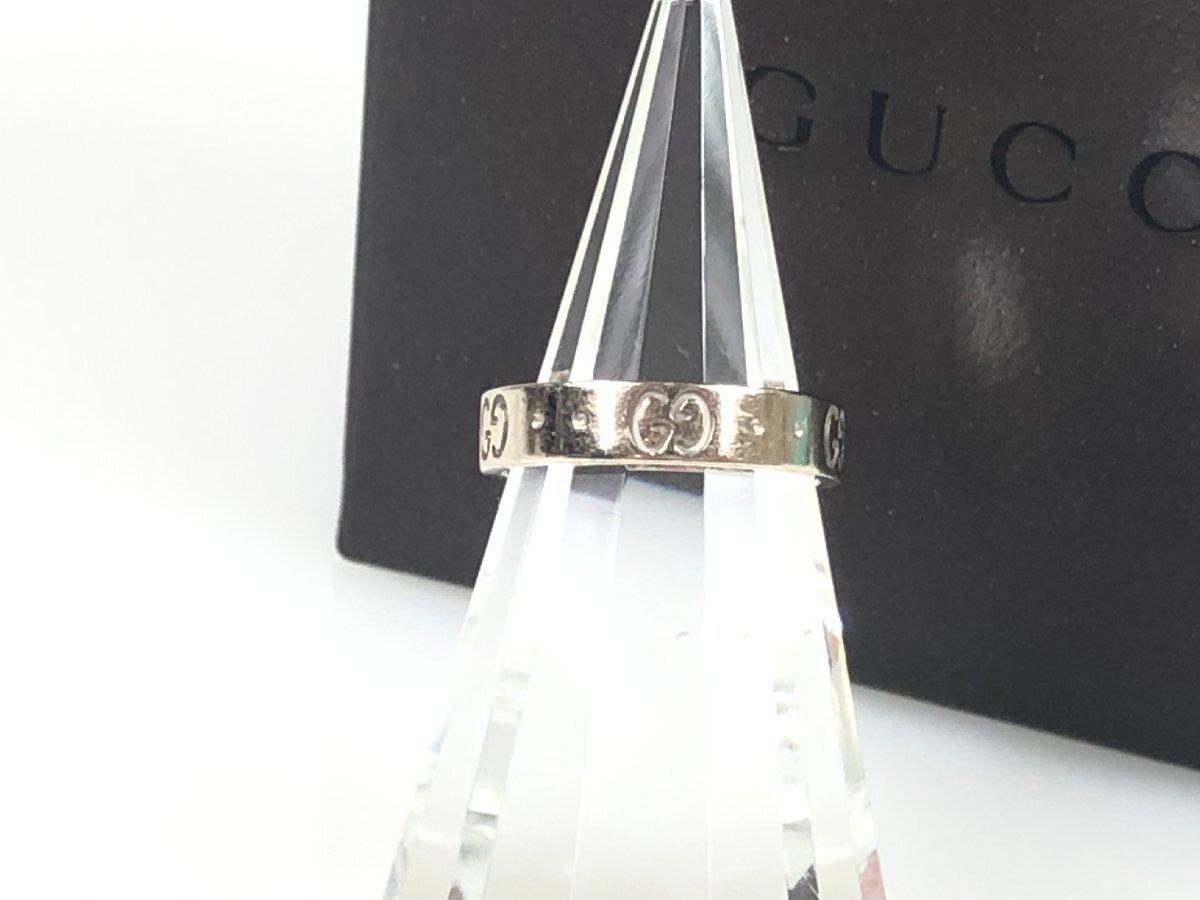 新しいスタイル グッチ GUCCI アイコンリング 指輪 サイズ刻印:#9/実寸8号 750 ホワイトゴールド 3.3g メンズ レディース YAS-5727 ホワイトゴールド
