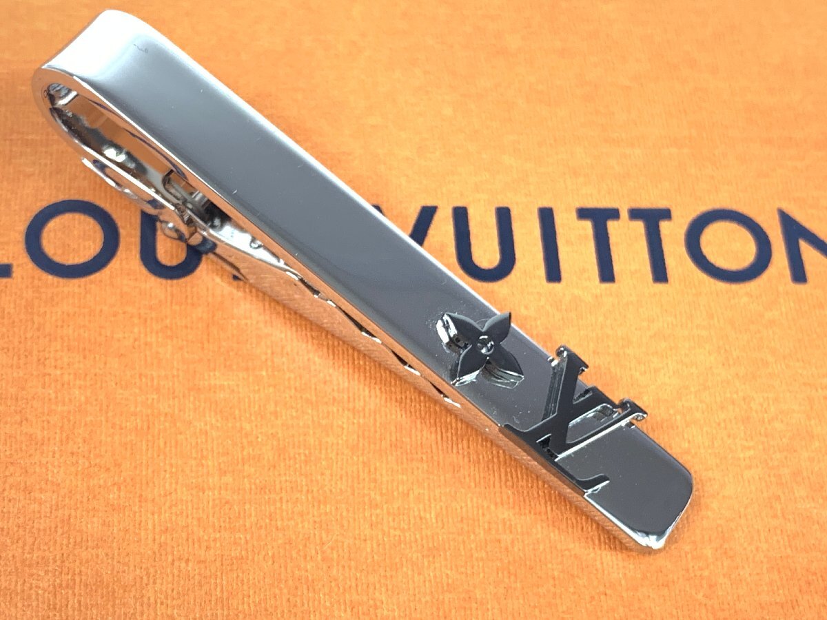 美品 ルイ・ヴィトン Louis Vuitton パンス クラヴァット LV フラワー ネクタイピン シルバーカラー M00528 YAS-5803