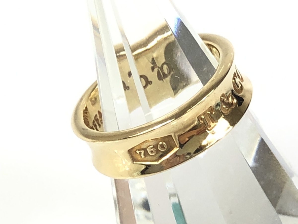 美品 ティファニー TIFFANY 1837 ナロー リング 指輪 750 イエローゴールド 6.9g サイズ11号 YAS-3133の画像2