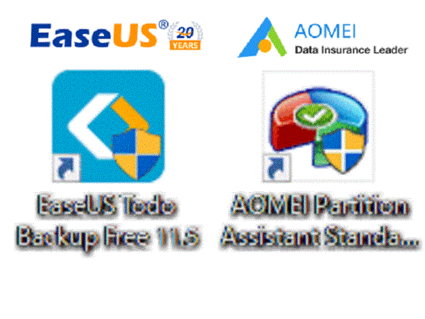 EaseUS Todo Backup Free 11.5 (イーザス トゥドウ バックアップ )と AOMEI Partition Assistant 7.2(アオメイパーティションアシスタントの画像1