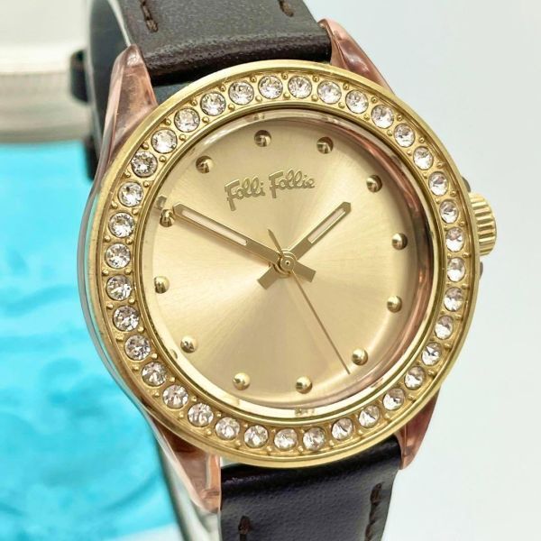 470 Folli Follie フォリフォリ時計　レディース腕時計　ブラウン_画像3