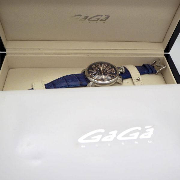 136【美品】ガガミラノ時計 マヌアーレ48 手巻き式 箱付き メンズ腕時計の画像2